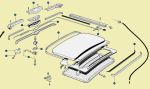 Sliding roof felt seal front rear and Moosgummi Seal Beetle VW1200, VW1300, VW1500 and 1302 1117877225B 117877223C 117877209A
